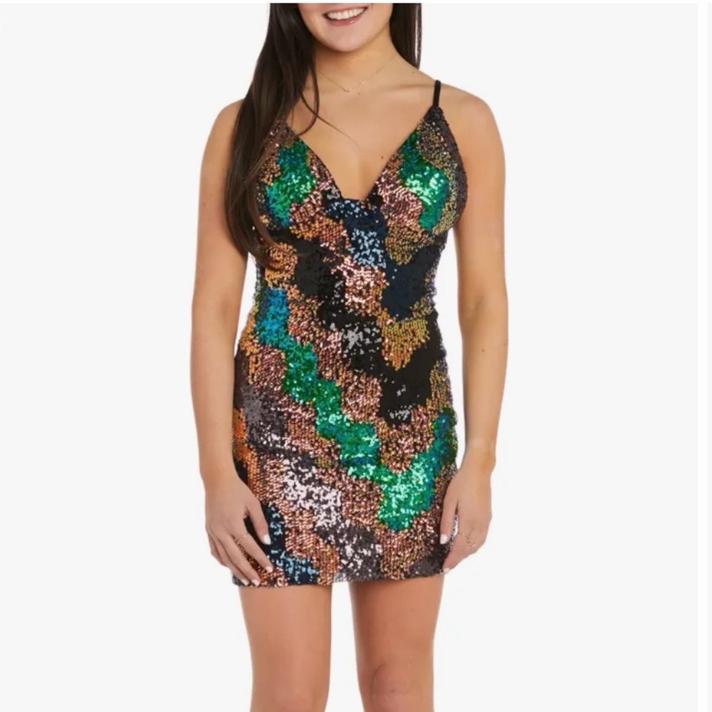 Morgan & Co. Sequin Mini Dress -HoCo Prom Formal Party Bodycon Dress Size 4